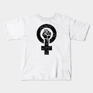 feminist fist, women symbol, girl power, equality women's era Kids T-Shirt